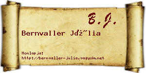 Bernvaller Júlia névjegykártya